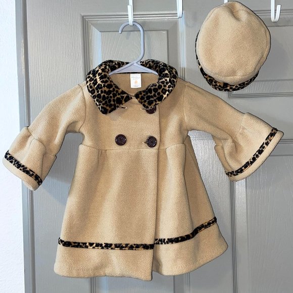 SUPER CUTE Pea coat and Hat Set 12mo - Picture 2 of 5